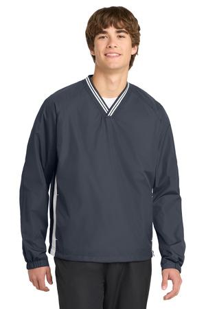 Sport-Tek Tipped V-Neck Raglan Wind Shirt. JST62