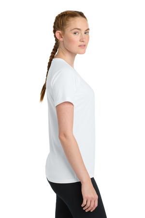 Sport-Tek Women's PosiCharge Tri-Blend Wicking Scoop Neck Raglan Tee. LST400