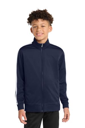 Sport-Tek Youth Tricot Sleeve Stripe Track Jacket. YST94