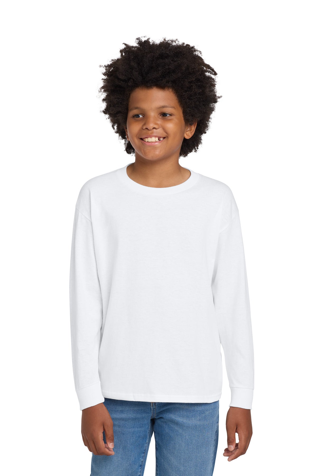 Gildan Youth Heavy Cotton 100% Cotton Long Sleeve T-Shirt. 5400B