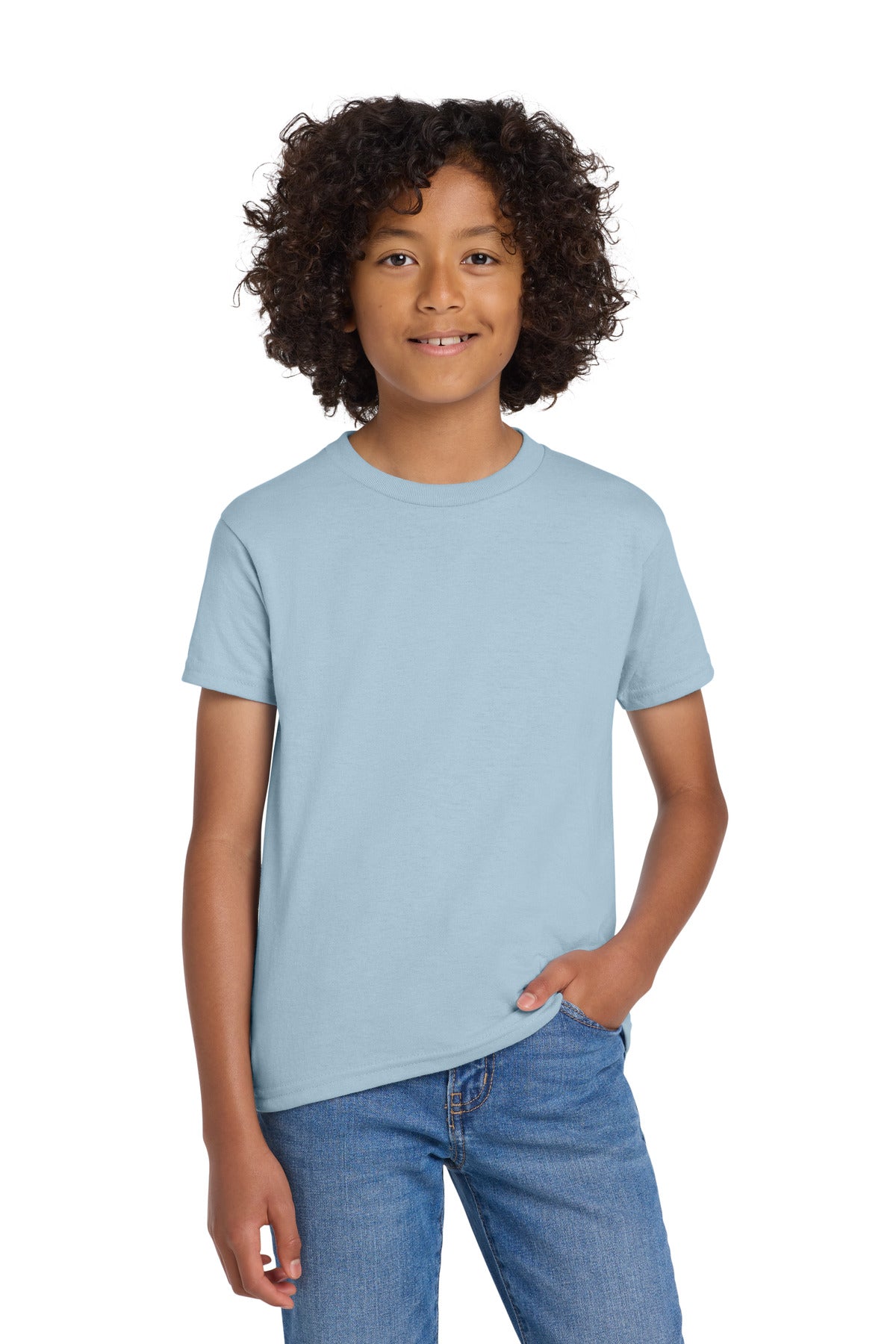 Gildan Youth DryBlend 50 Cotton/50 Poly T-Shirt.  8000B