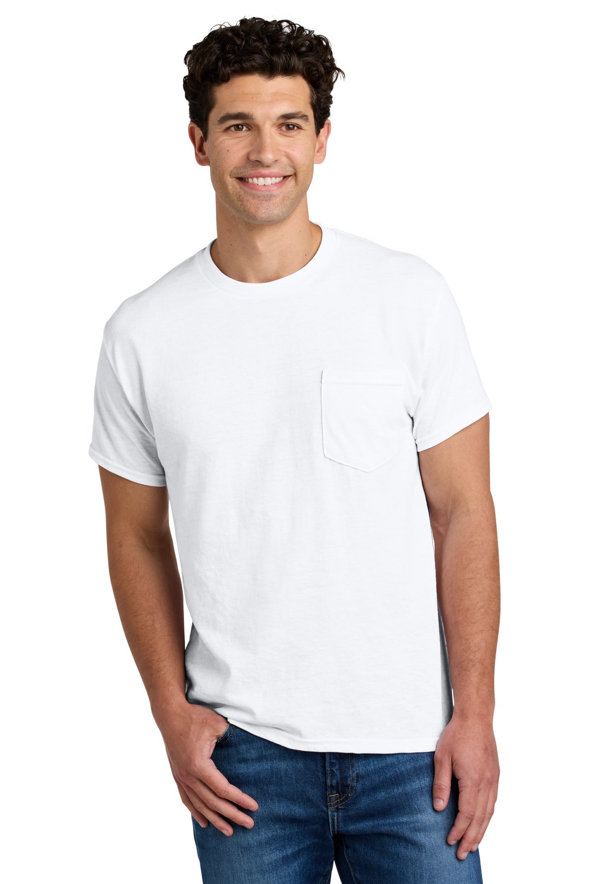 Gildan - DryBlend 50 Cotton/50 Poly Pocket T-Shirt. 8300