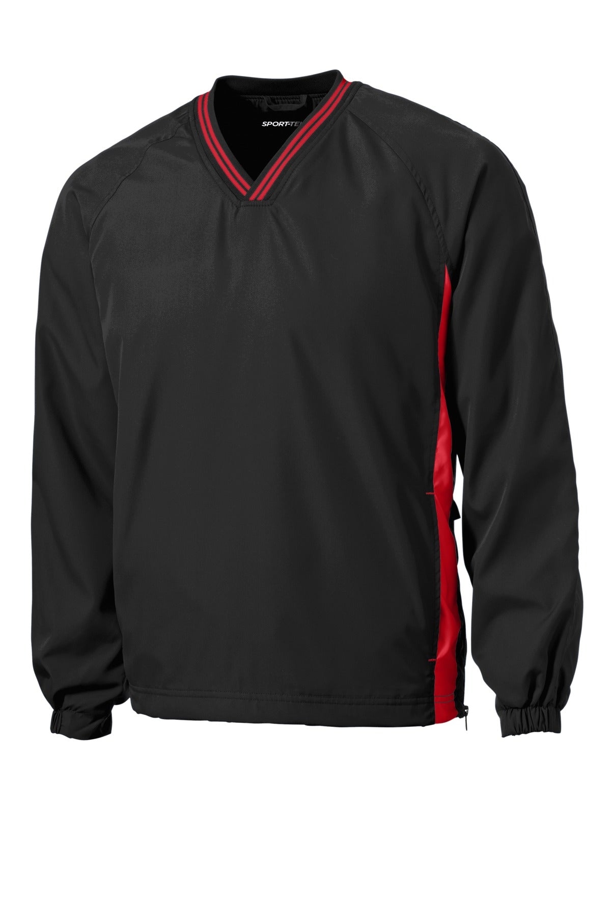 Sport-Tek Tipped V-Neck Raglan Wind Shirt. JST62