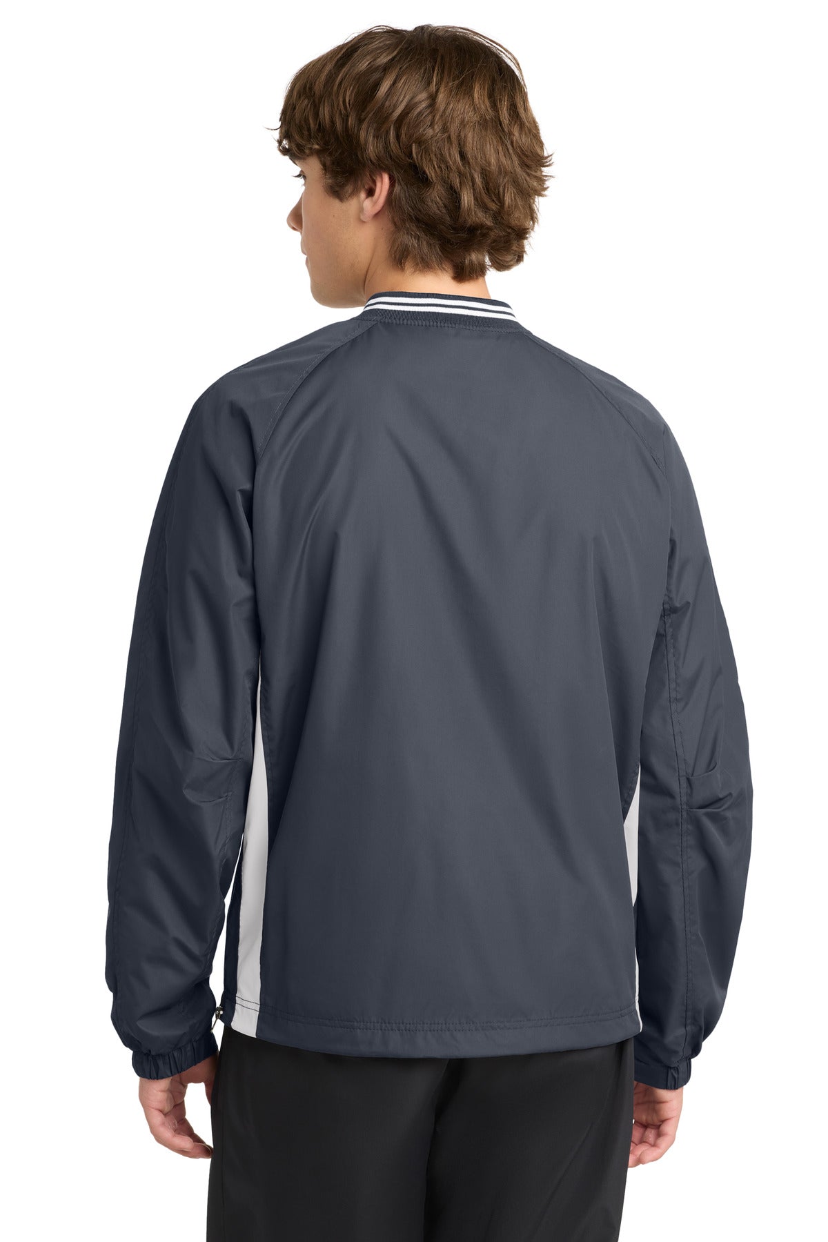 Sport-Tek Tipped V-Neck Raglan Wind Shirt. JST62