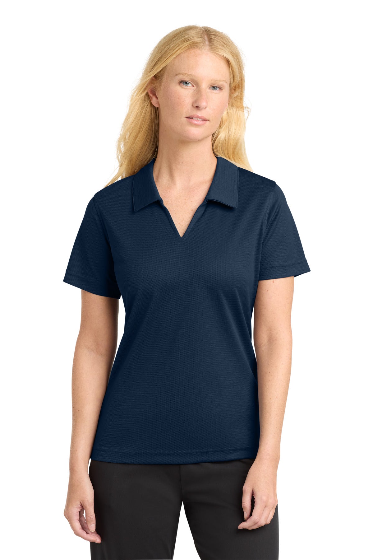 Sport-Tek Women's Dri-Mesh V-Neck Polo.  L469