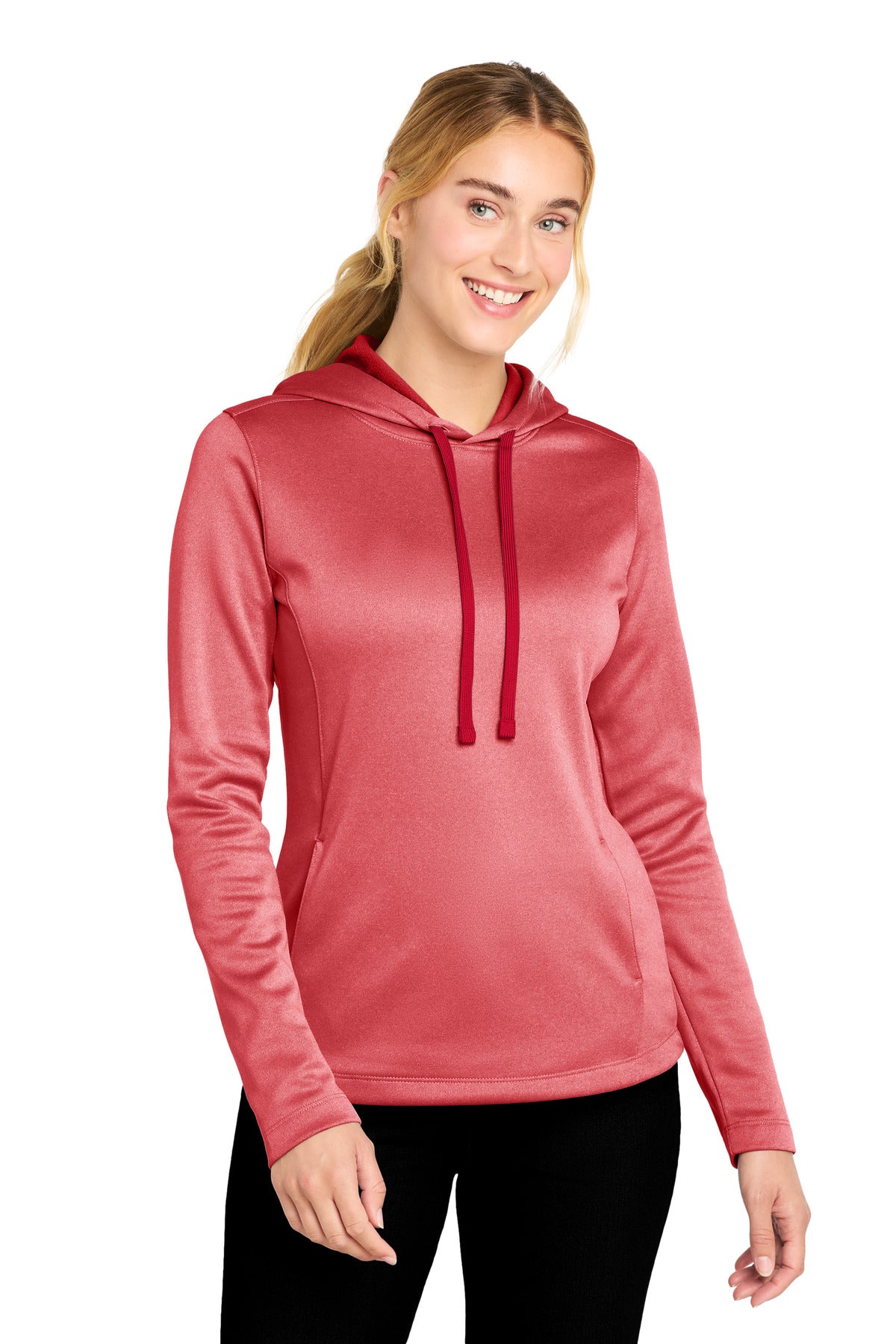 Sport-Tek  Women's PosiCharge  Sport-Wick  Heather Fleece Hooded Pullover. LST264