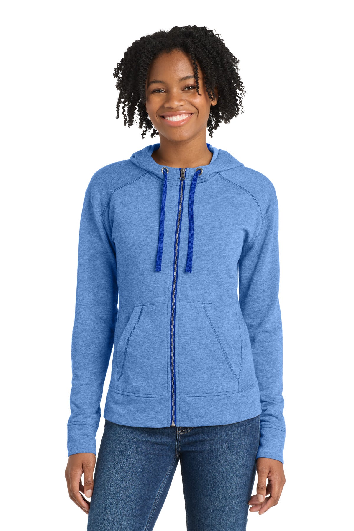 Sport-Tek  Women's PosiCharge  Tri-Blend Wicking Fleece Full-Zip Hooded Jacket LST293