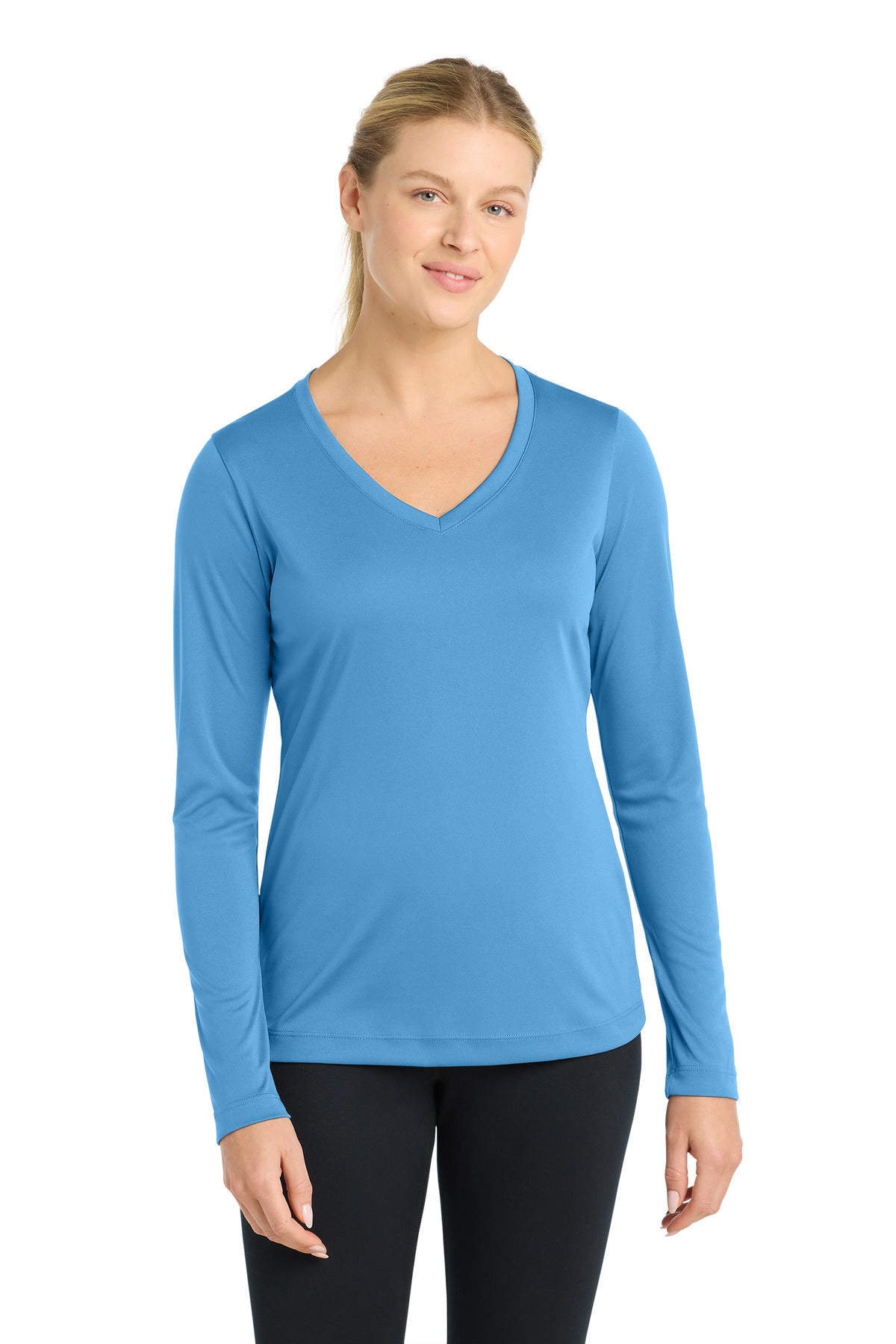 Sport-Tek Women's Long Sleeve PosiCharge Competitor V-Neck Tee. LST353LS