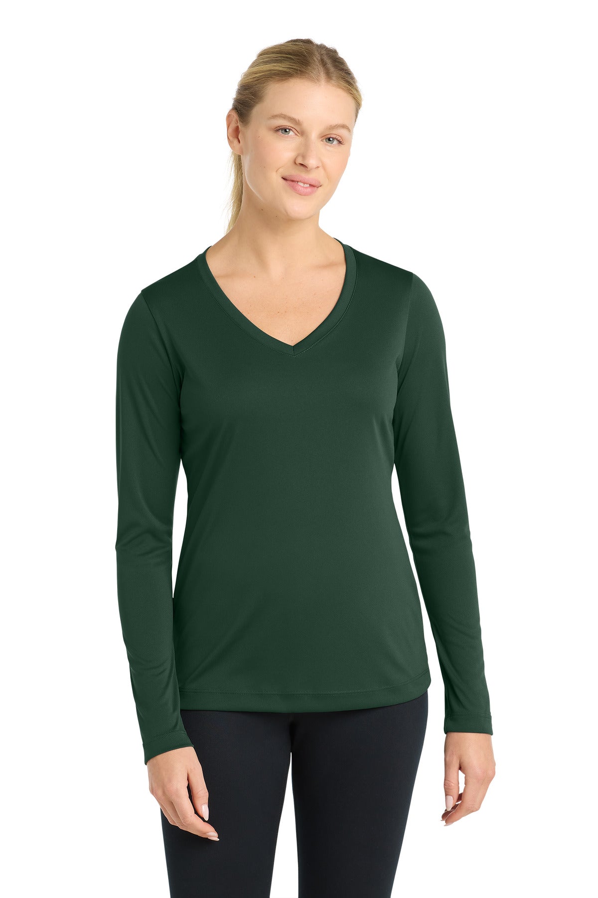 Sport-Tek Women's Long Sleeve PosiCharge Competitor V-Neck Tee. LST353LS