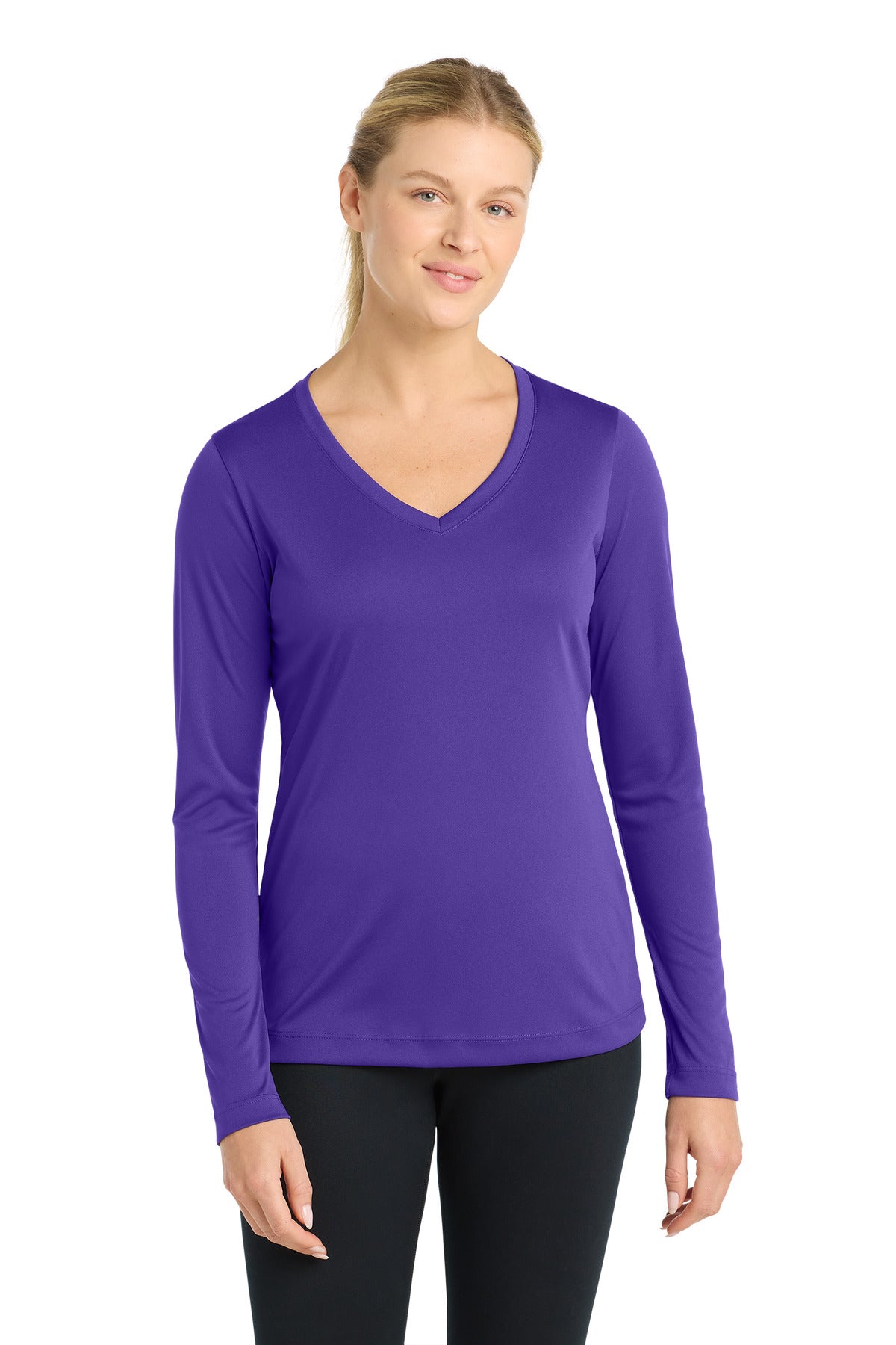Sport-Tek Women's Long Sleeve PosiCharge Competitor V-Neck Tee. LST353LS
