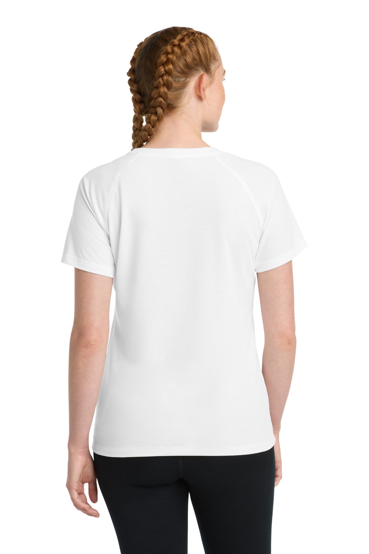 Sport-Tek  Women's PosiCharge  Tri-Blend Wicking Scoop Neck Raglan Tee. LST400