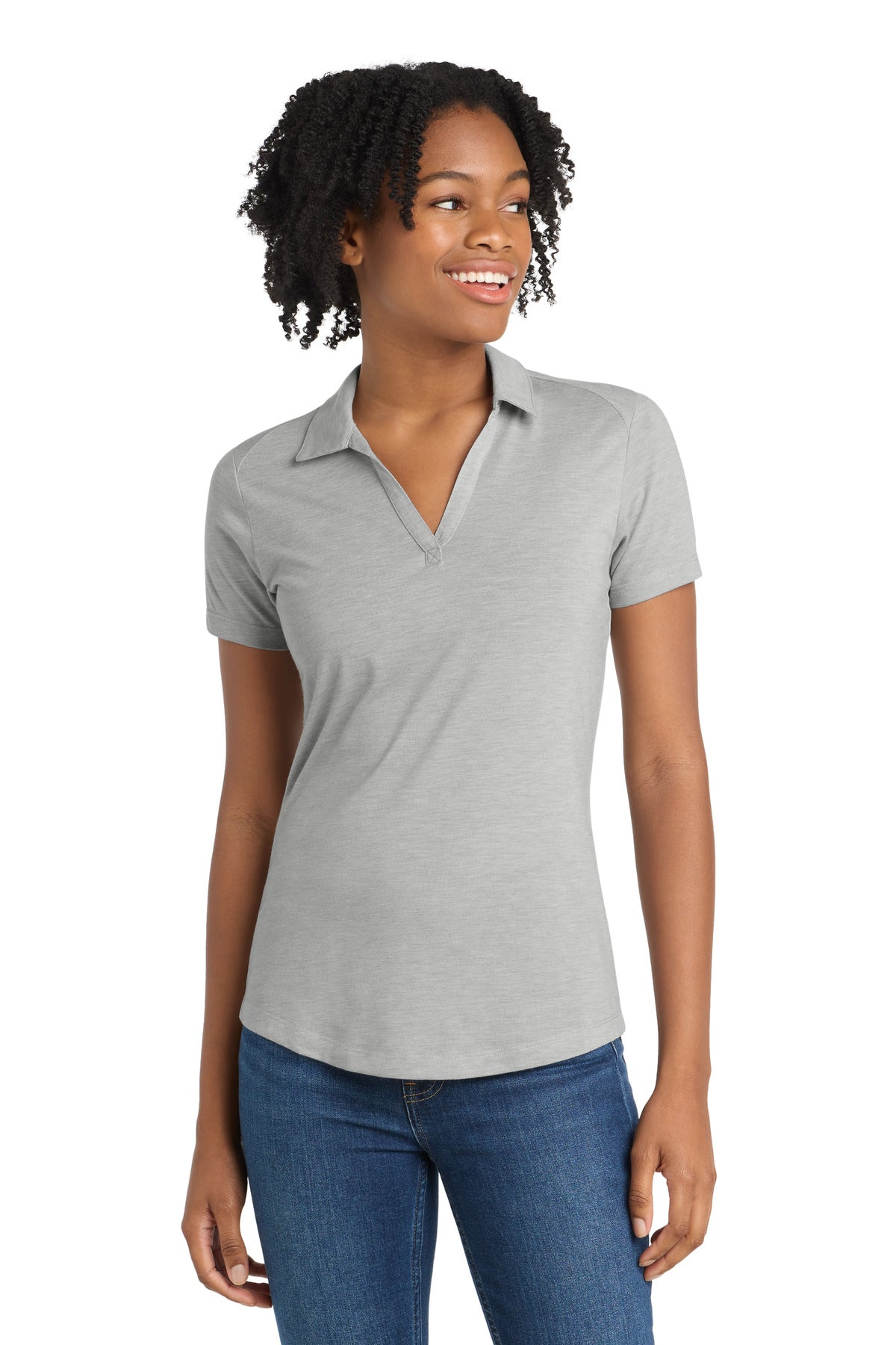 Sport-Tek  Women's PosiCharge  Tri-Blend Wicking Polo. LST405