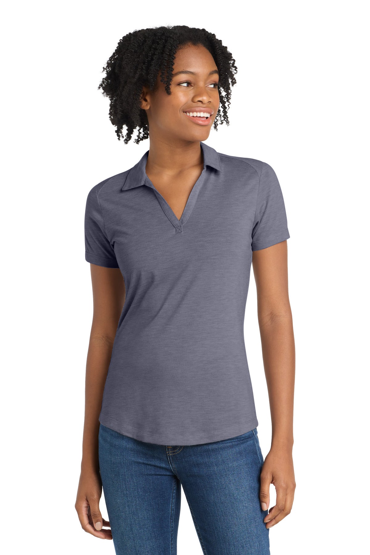 Sport-Tek  Women's PosiCharge  Tri-Blend Wicking Polo. LST405