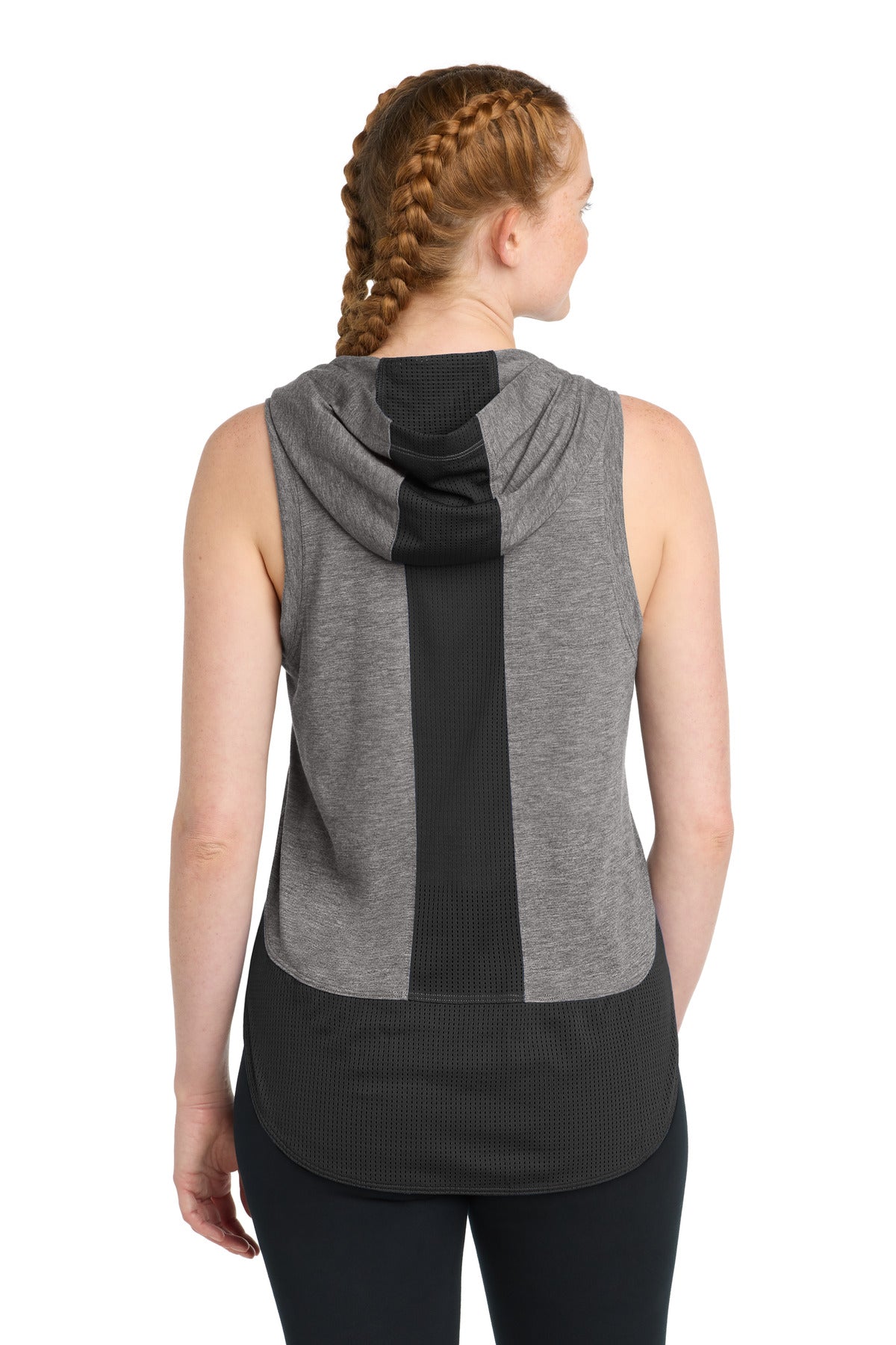Sport-Tek  Women's PosiCharge  Tri-Blend Wicking Draft Hoodie Tank. LST410