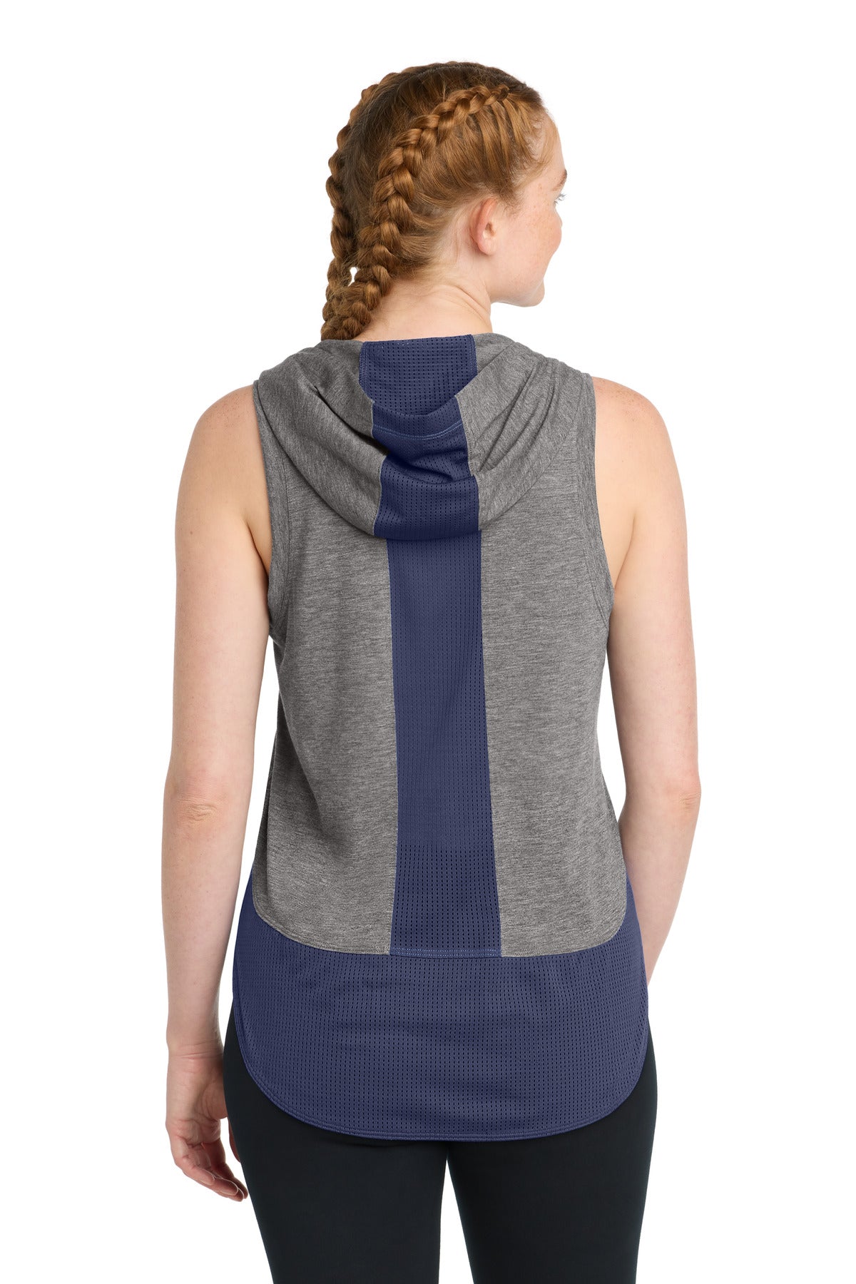 Sport-Tek  Women's PosiCharge  Tri-Blend Wicking Draft Hoodie Tank. LST410