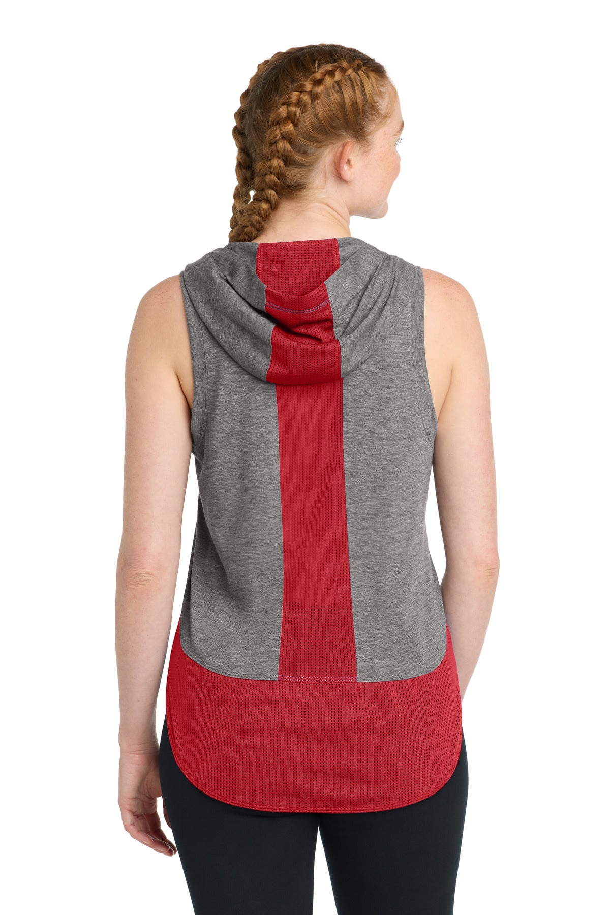 Sport-Tek  Women's PosiCharge  Tri-Blend Wicking Draft Hoodie Tank. LST410