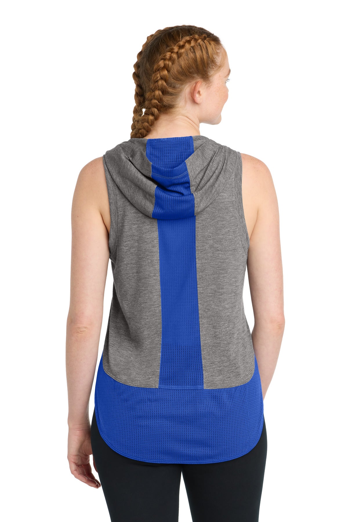 Sport-Tek  Women's PosiCharge  Tri-Blend Wicking Draft Hoodie Tank. LST410