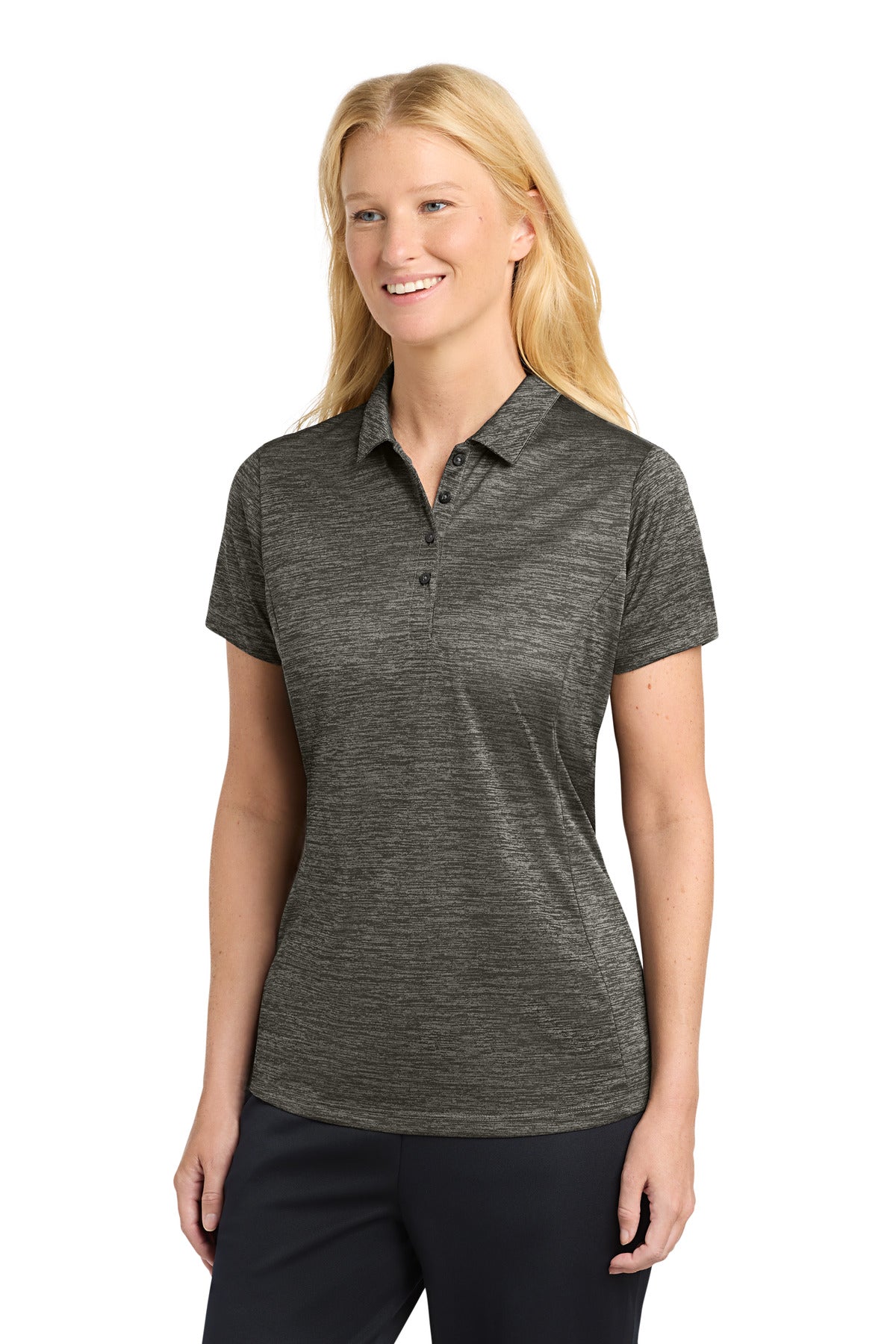 Sport-Tek  Women's PosiCharge  Electric Heather Polo. LST590