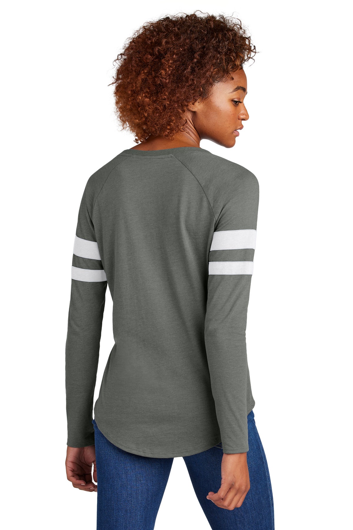 Sport-Tek Women's Halftime Stripe Long Sleeve V-Neck Tee LST6043