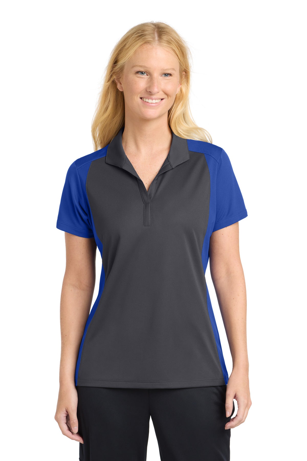 Sport-Tek Women's Colorblock Micropique Sport-Wick Polo. LST652