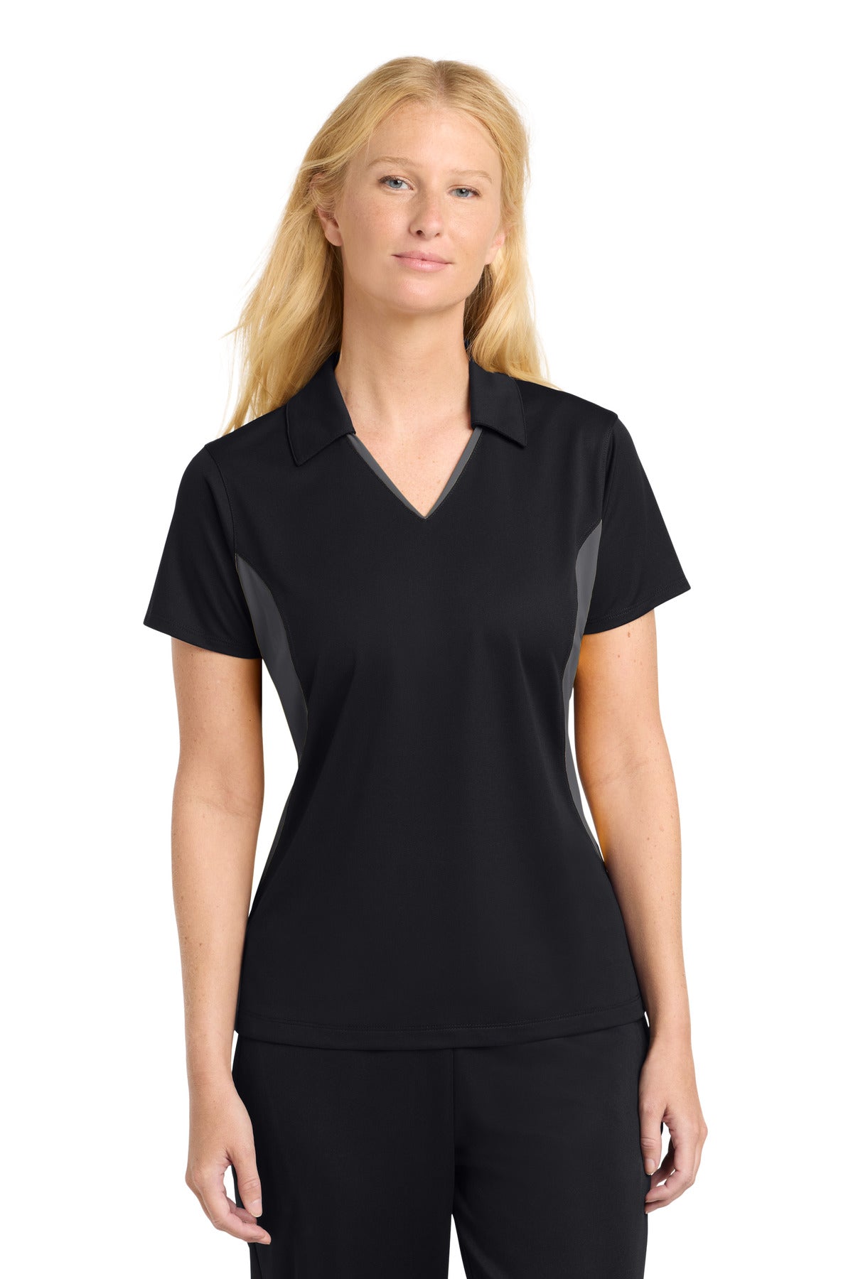 Sport-Tek Women's Side Blocked Micropique Sport-Wick Polo. LST655