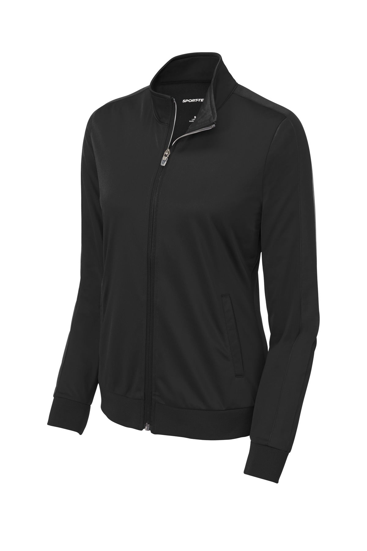 Sport-Tek  Women's Tricot Sleeve Stripe Track Jacket. LST94