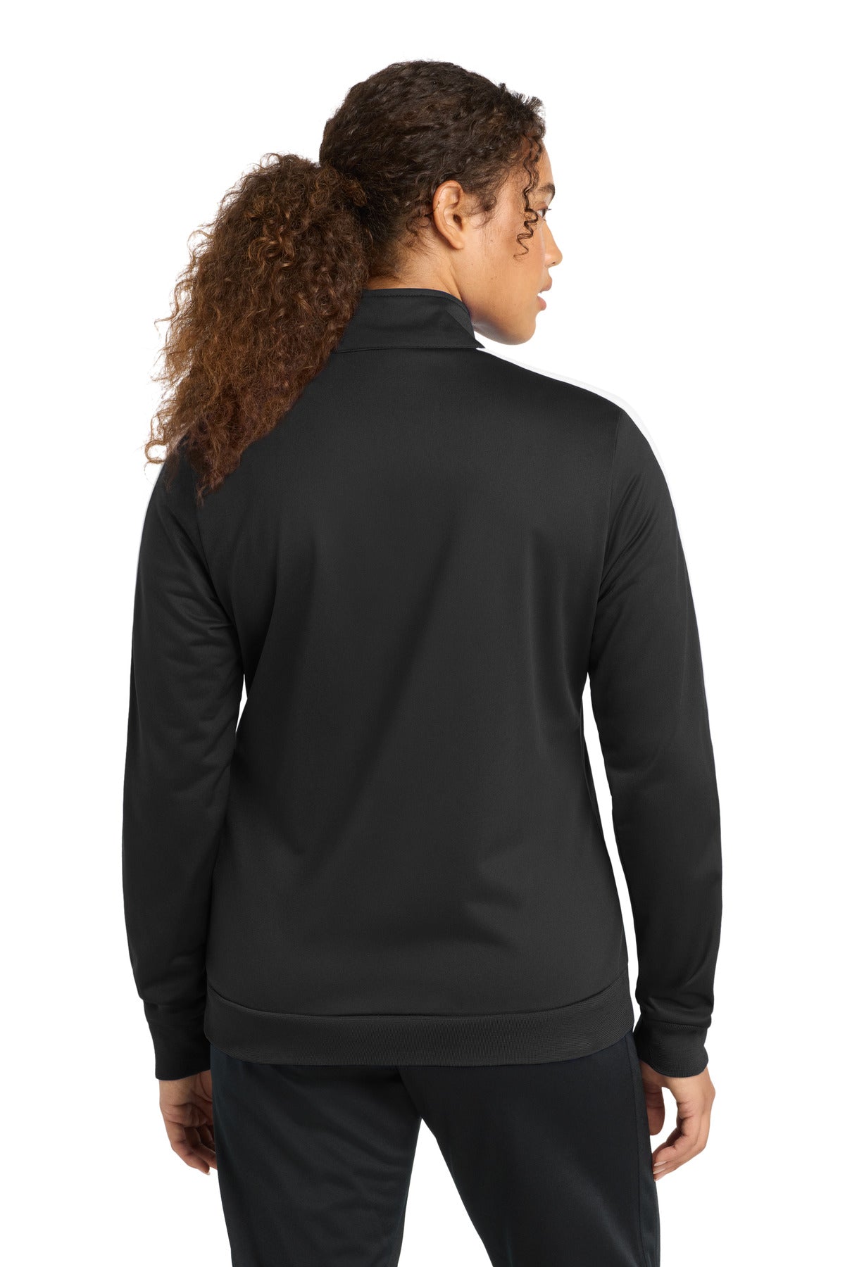 Sport-Tek  Women's Tricot Sleeve Stripe Track Jacket. LST94