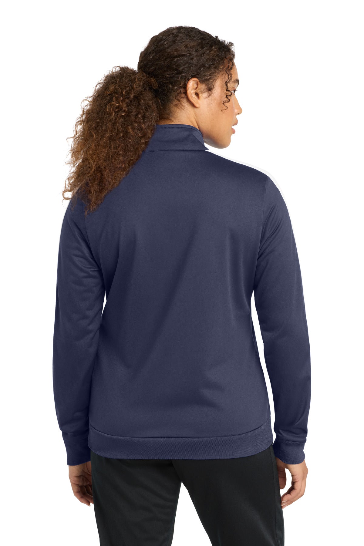 Sport-Tek  Women's Tricot Sleeve Stripe Track Jacket. LST94