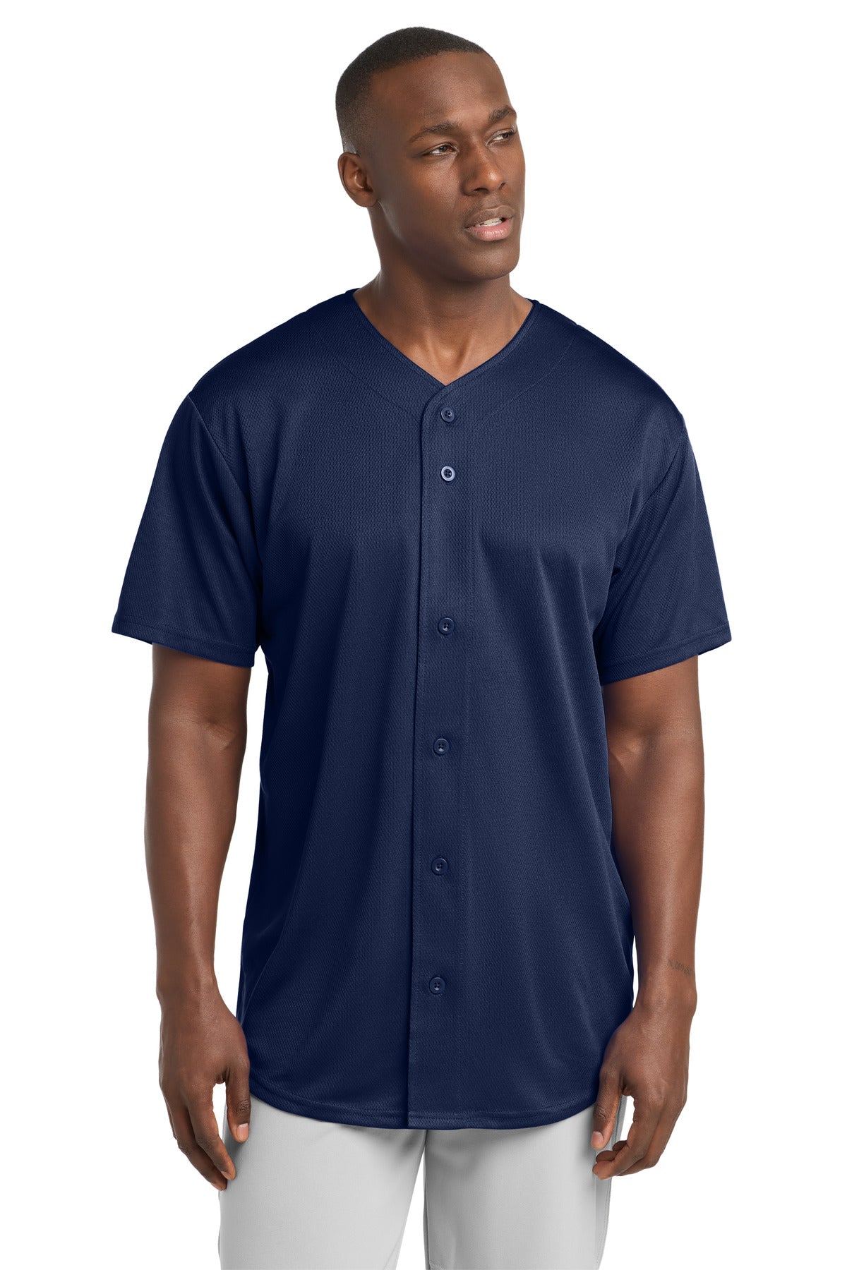 Sport-Tek PosiCharge Tough Mesh Full-Button Jersey. ST220