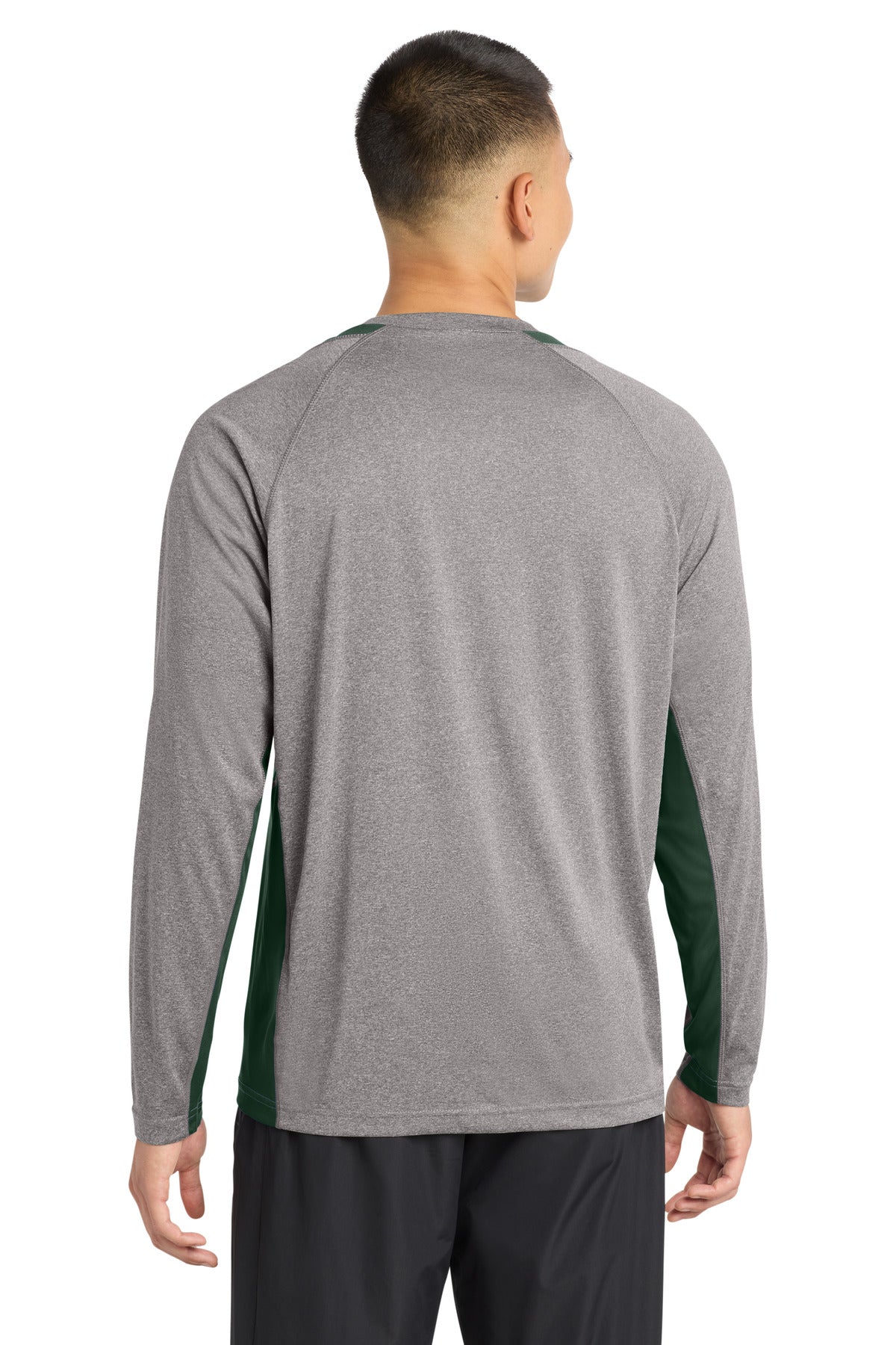 Sport-Tek Long Sleeve Heather Colorblock Contender Tee. ST361LS