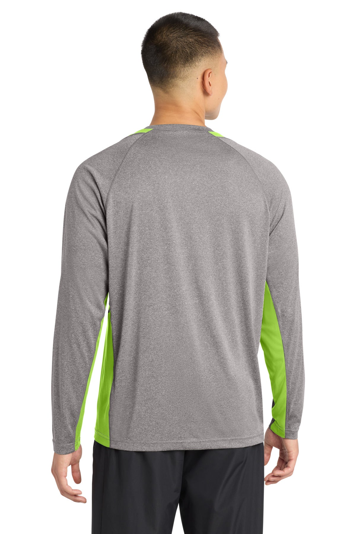 Sport-Tek Long Sleeve Heather Colorblock Contender Tee. ST361LS