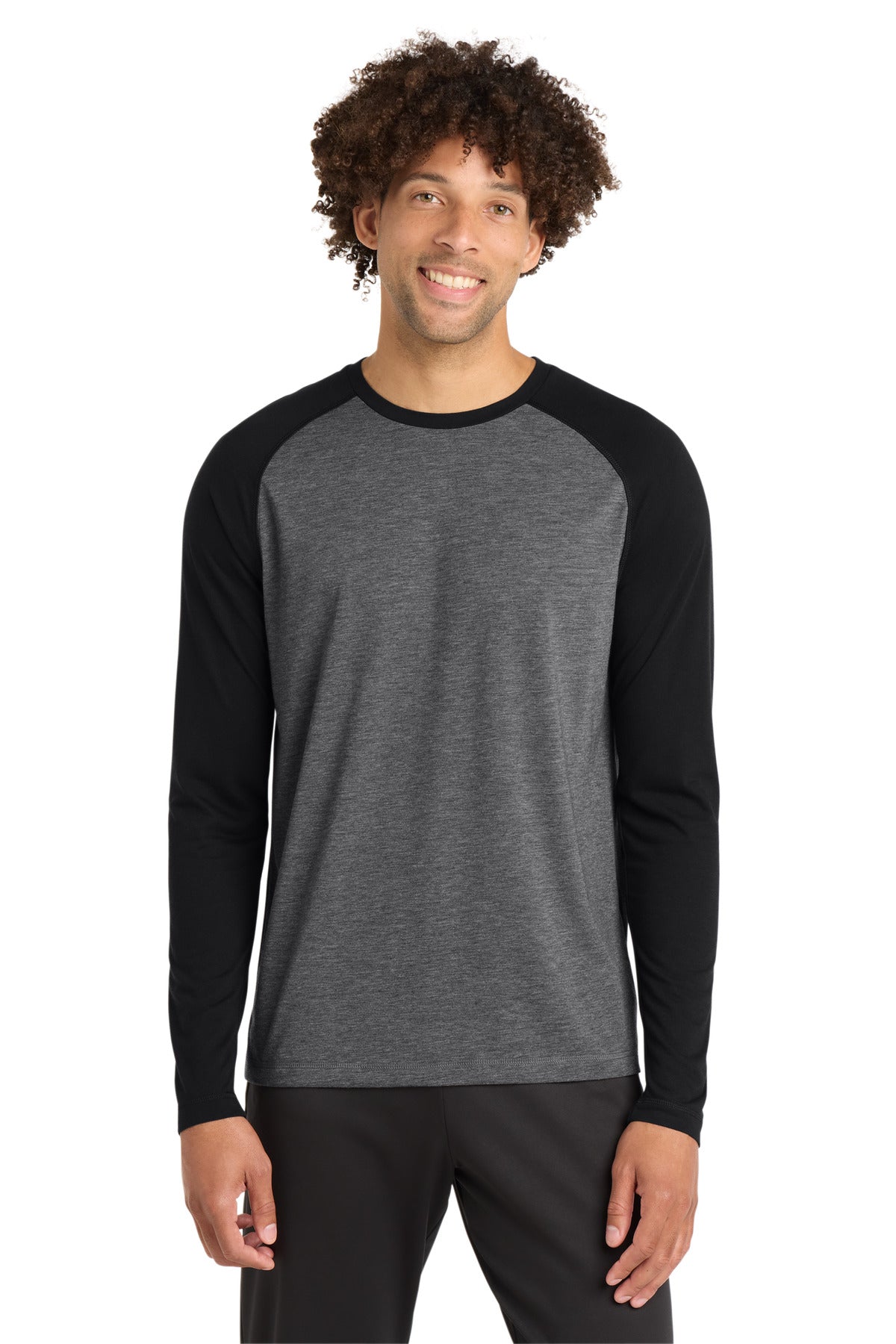 Sport-Tek  PosiCharge  Long Sleeve Tri-Blend Wicking Raglan Tee ST400LS