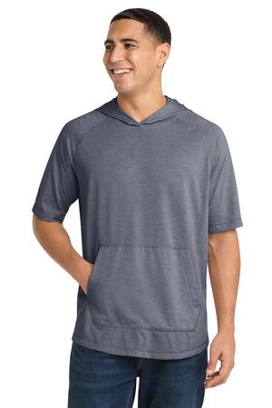 Sport-Tek  PosiCharge  Tri-Blend Wicking Short Sleeve Hoodie. ST404