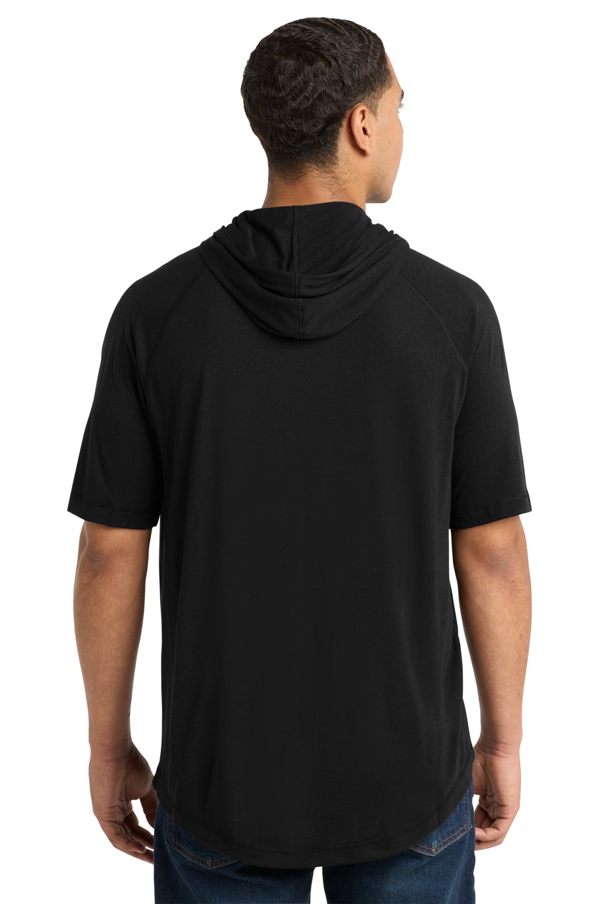 Sport-Tek  PosiCharge  Tri-Blend Wicking Short Sleeve Hoodie. ST404