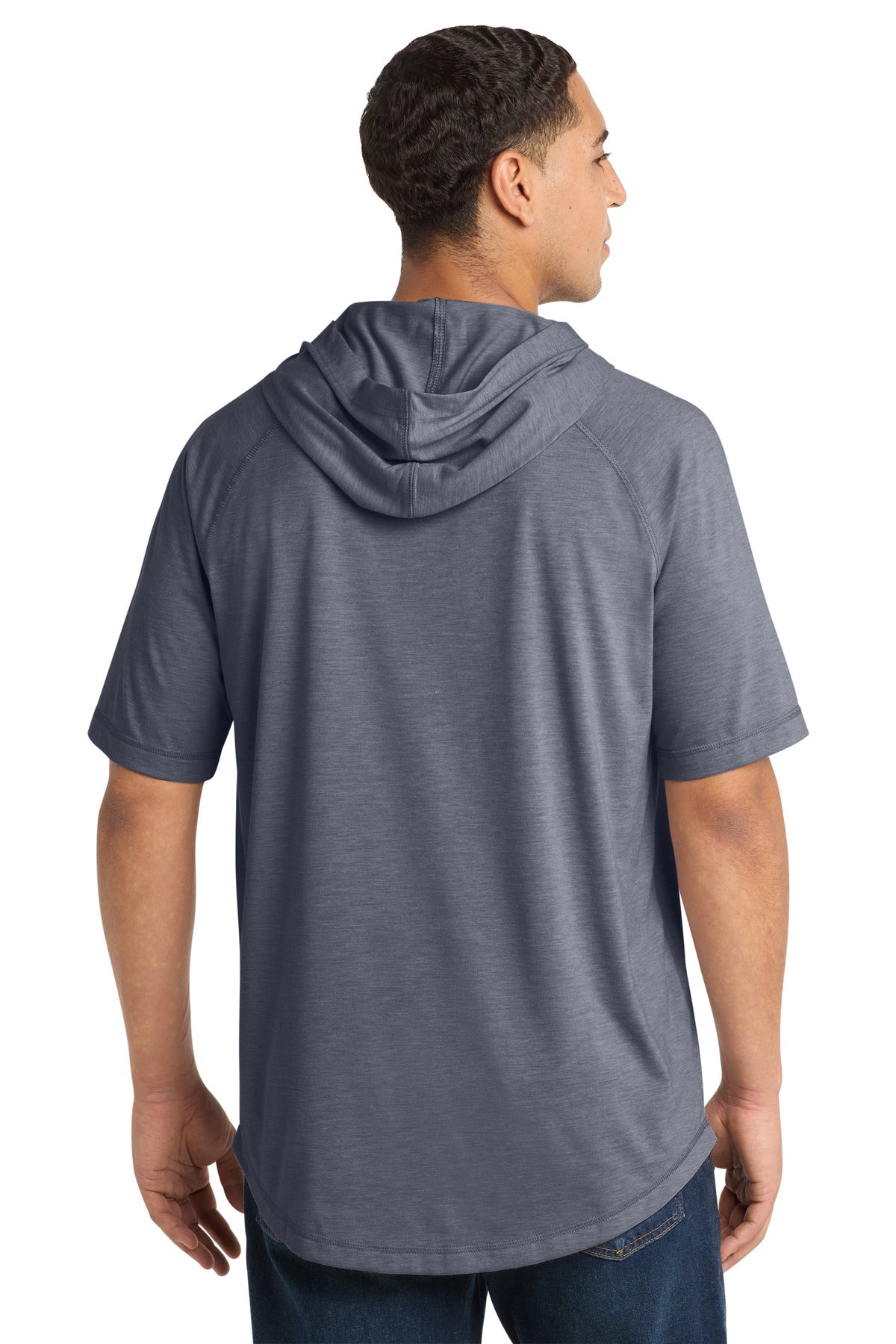 Sport-Tek  PosiCharge  Tri-Blend Wicking Short Sleeve Hoodie. ST404