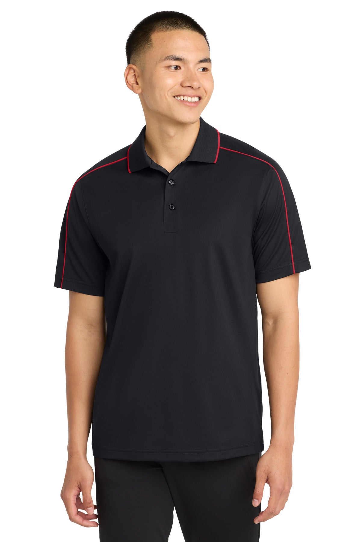 Sport-Tek Micropique Sport-Wick Piped Polo. ST653
