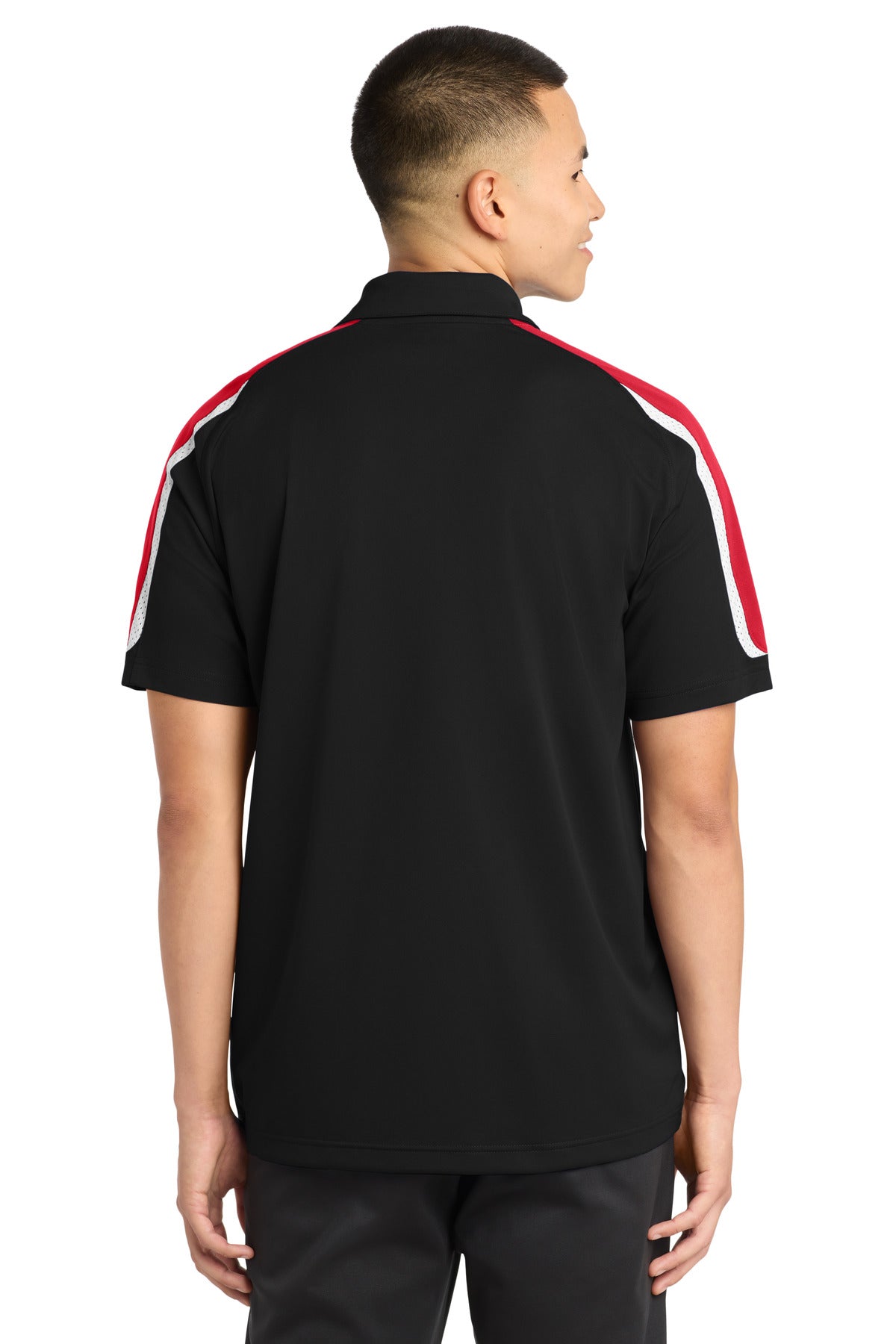Sport-Tek Tricolor Shoulder Micropique Sport-Wick Polo. ST658