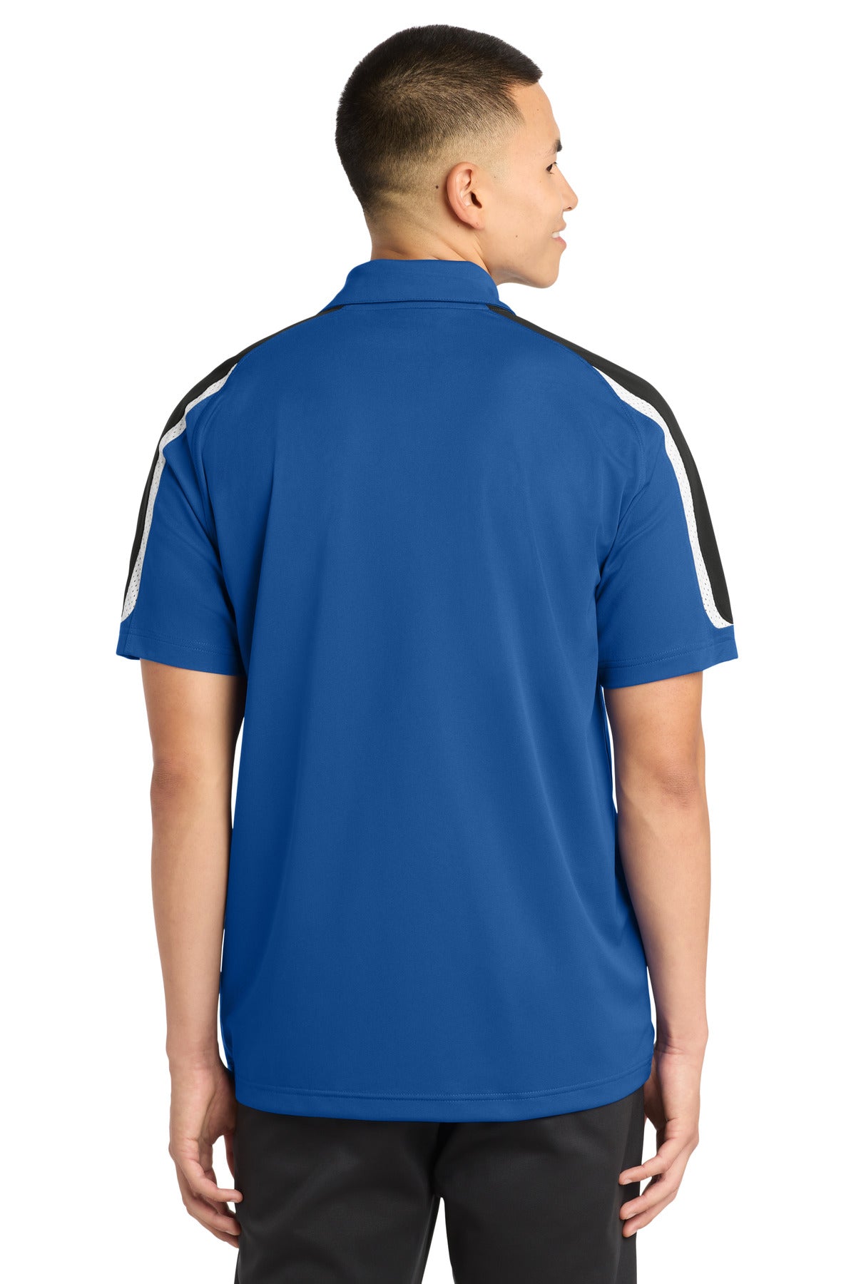 Sport-Tek Tricolor Shoulder Micropique Sport-Wick Polo. ST658