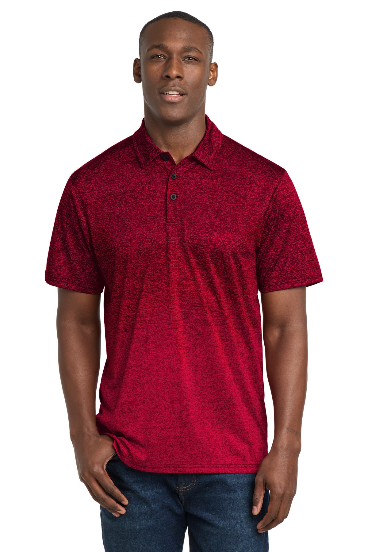 Sport-Tek  Ombre Heather Polo. ST671