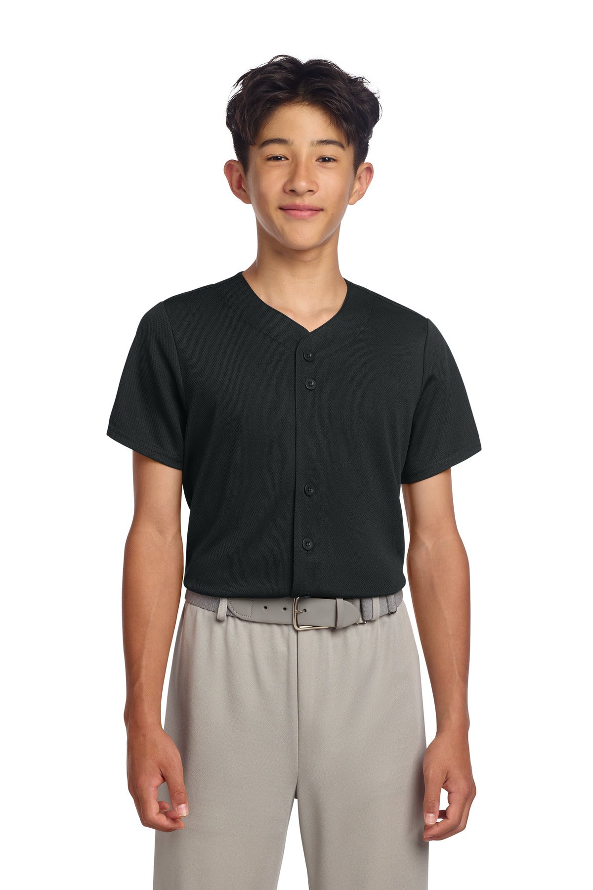 Sport-Tek Youth PosiCharge Tough Mesh Full-Button Jersey YST220