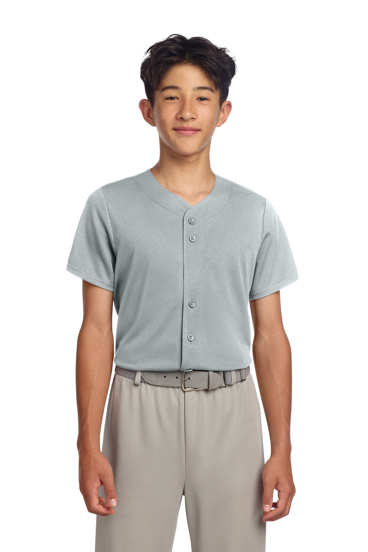 Sport-Tek Youth PosiCharge Tough Mesh Full-Button Jersey YST220