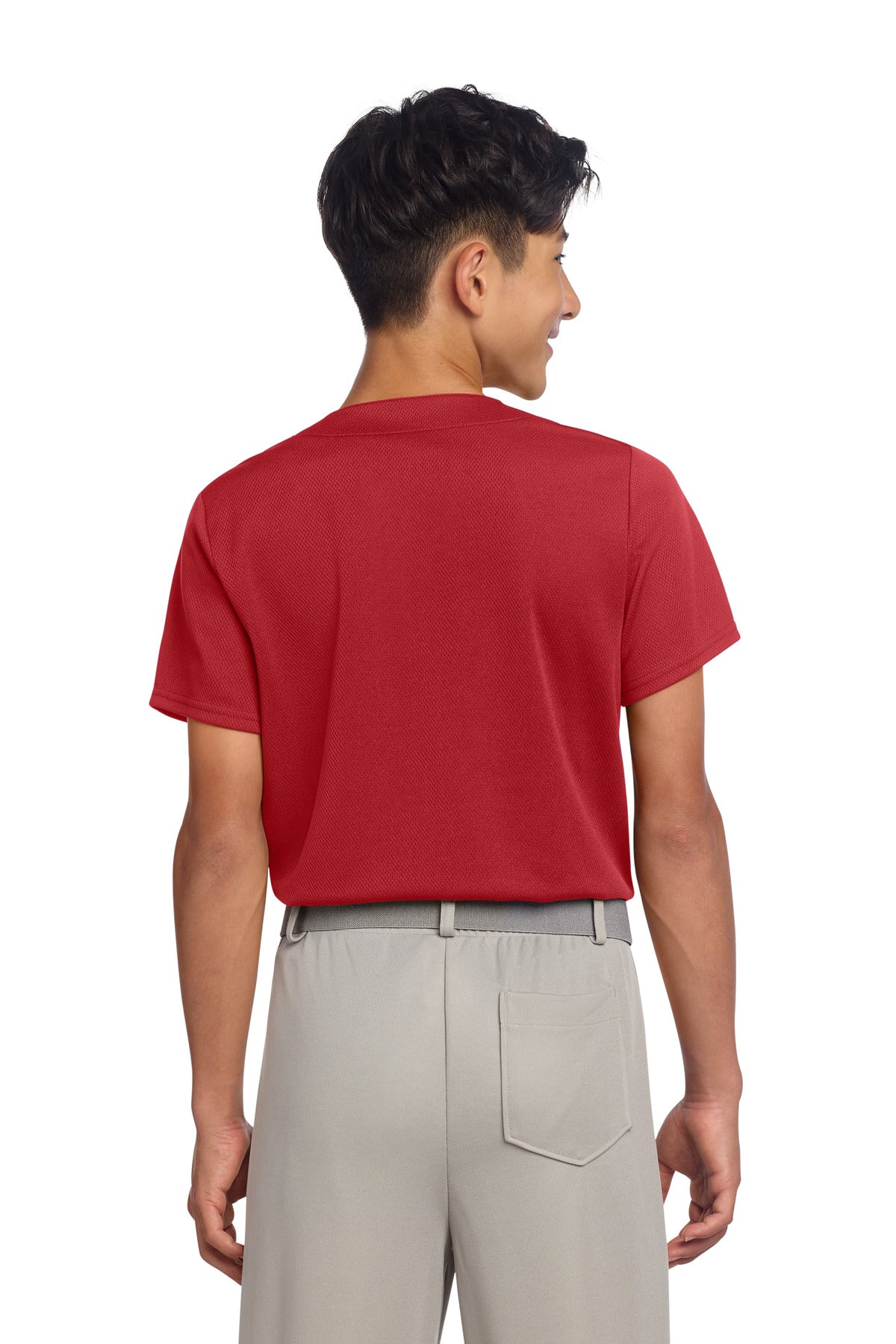 Sport-Tek Youth PosiCharge Tough Mesh Full-Button Jersey YST220