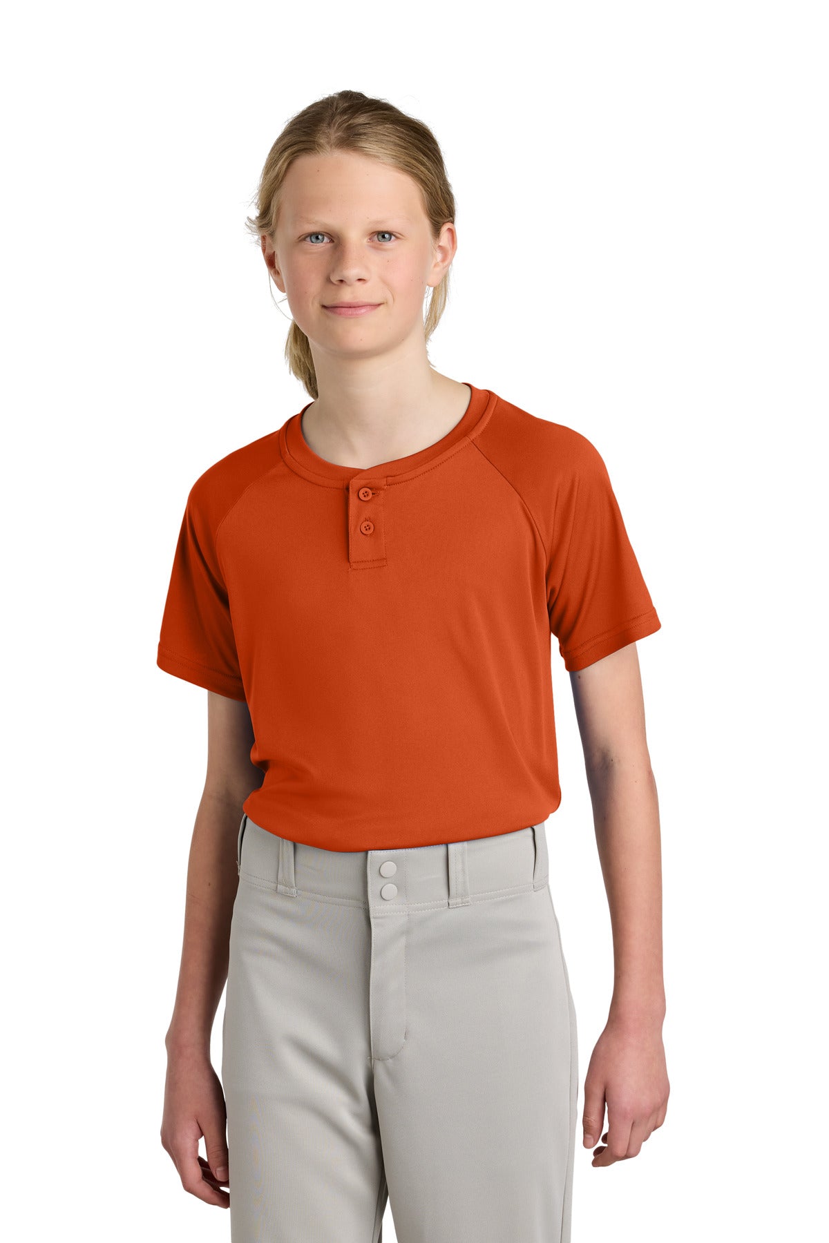 Sport-Tek Youth PosiCharge Competitor 2-Button Henley YST359