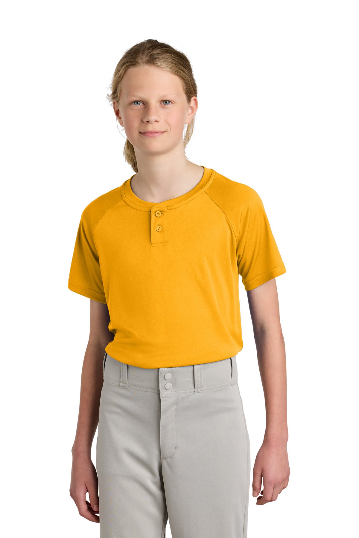 Sport-Tek Youth PosiCharge Competitor 2-Button Henley YST359