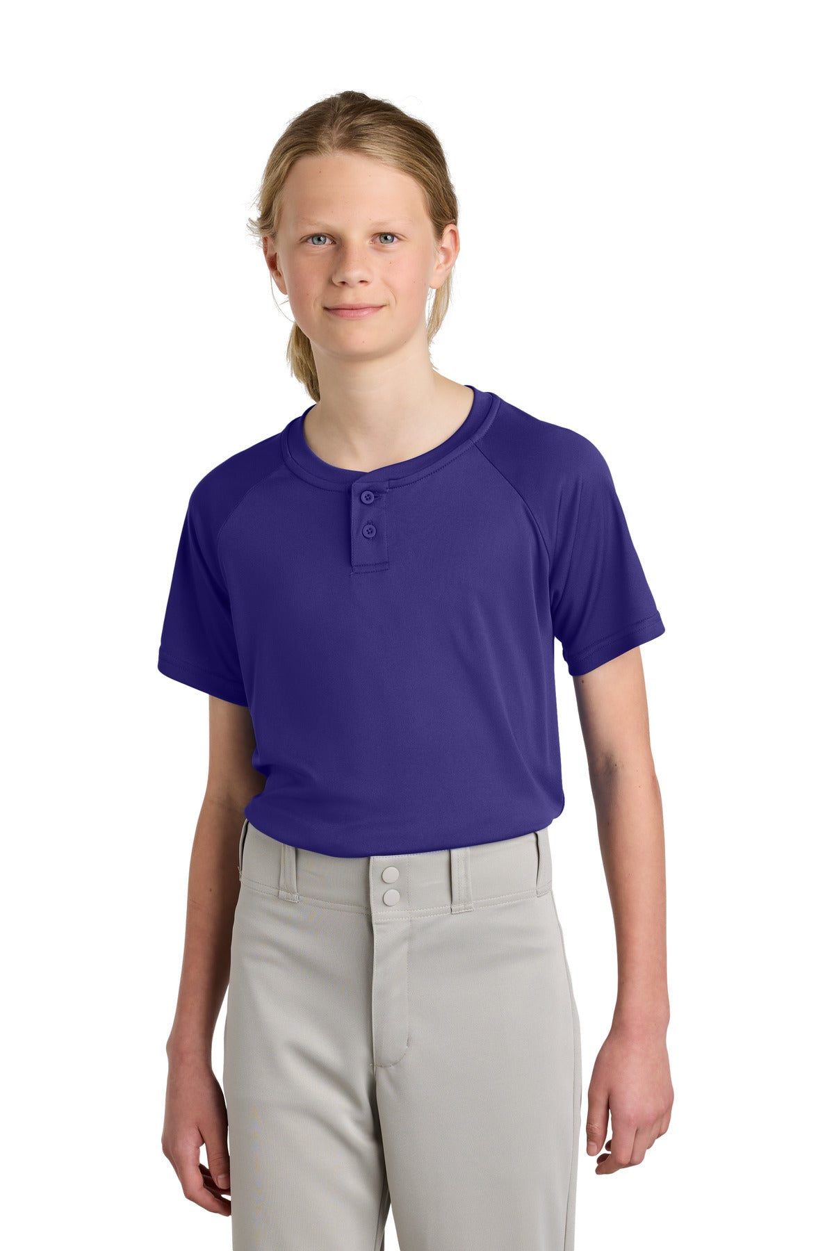 Sport-Tek Youth PosiCharge Competitor 2-Button Henley YST359