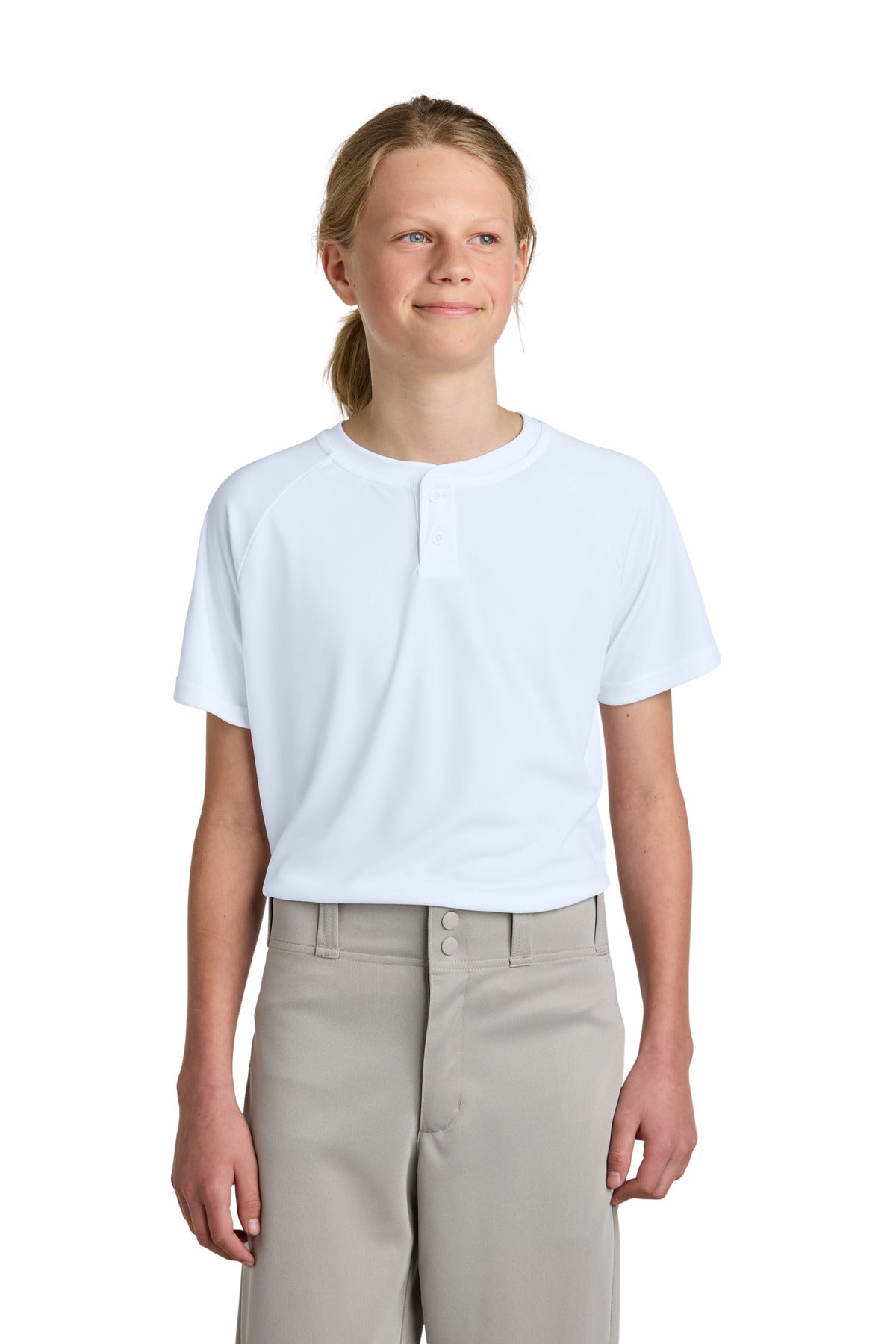 Sport-Tek Youth PosiCharge Competitor 2-Button Henley YST359