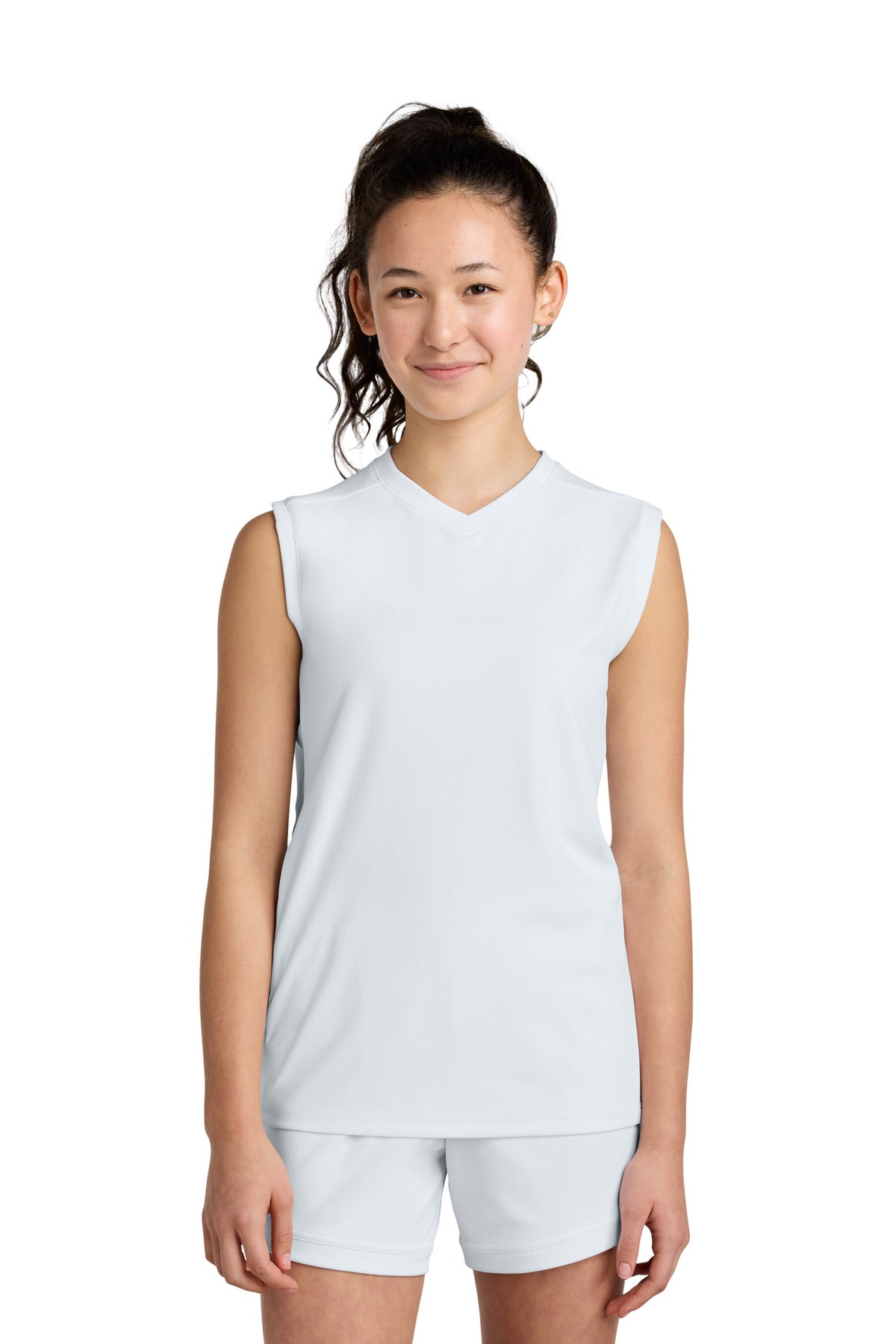Sport-Tek Youth Club Sleeveless V-Neck YST441