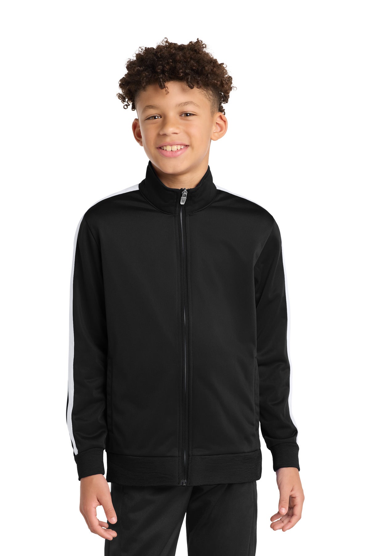 Sport-Tek  Youth Tricot Sleeve Stripe Track Jacket. YST94