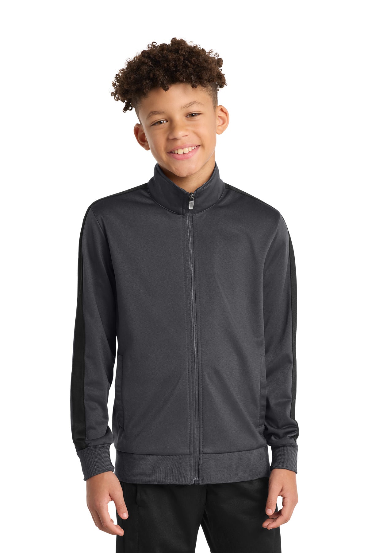 Sport-Tek  Youth Tricot Sleeve Stripe Track Jacket. YST94